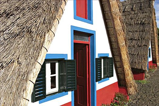房子,传统,马德拉岛,茅草屋顶