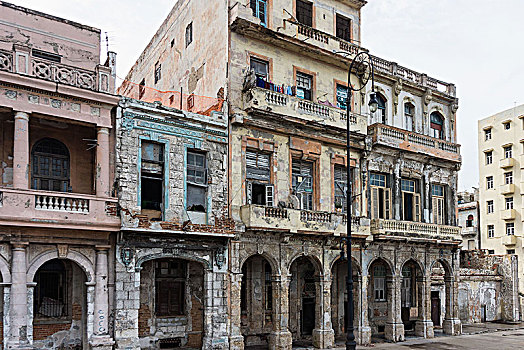 古巴,哈瓦那,马雷贡,荒废,建筑