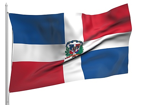 飞,旗帜,多米尼加共和国,国家