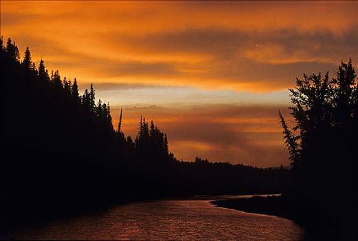 日落,冰川国家公园,美国