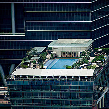游泳池,高层建筑,屋顶