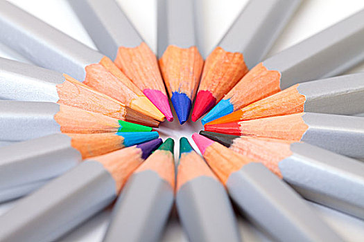 彩色,铅笔,安放,圆