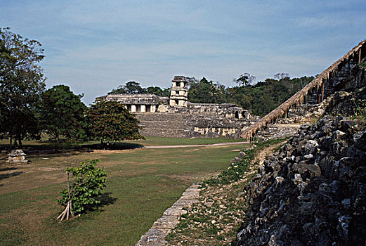 古遗址,宫殿,帕伦克,玛雅,恰帕斯,墨西哥