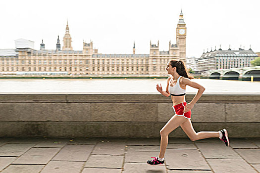 女性,跑步,跑,伦敦,英国