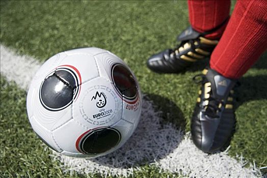 脚,球员,红色,袜子,足球,比赛,球,欧锦赛,2008年,欧元,杯子,仿制
