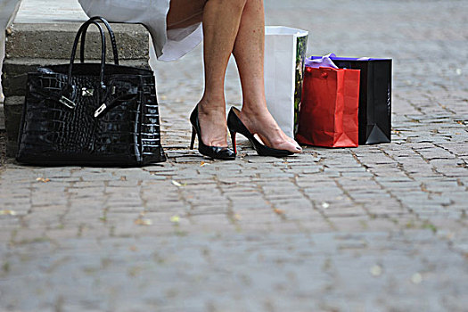 女人,购物袋,手包