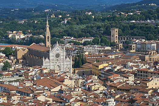 风景,佛罗伦萨大教堂,圆顶,上方,城市,教堂,佛罗伦萨,托斯卡纳,意大利,欧洲