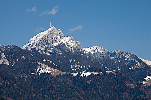 顶峰,山,巴伐利亚阿尔卑斯山,上巴伐利亚,巴伐利亚,德国,欧洲