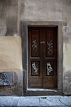 门,涂鸦,佛罗伦萨,意大利