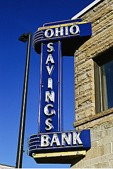 银行,标识,俄亥俄,美国