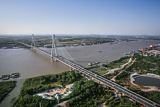 南京八卦洲大桥航拍