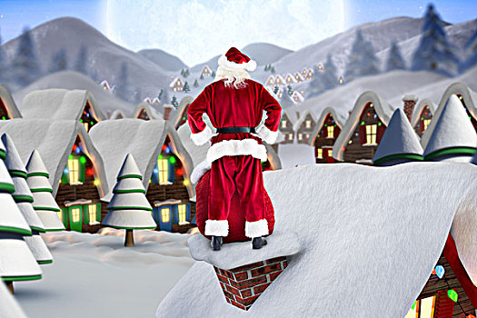 圣诞老人,屋舍,屋顶