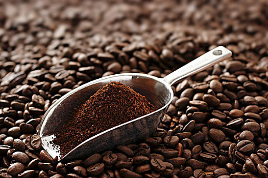 舀具,地面,咖啡,咖啡豆