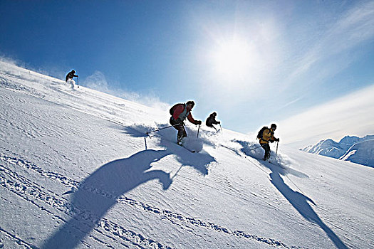 滑雪,海岸,山峦,不列颠哥伦比亚省,加拿大
