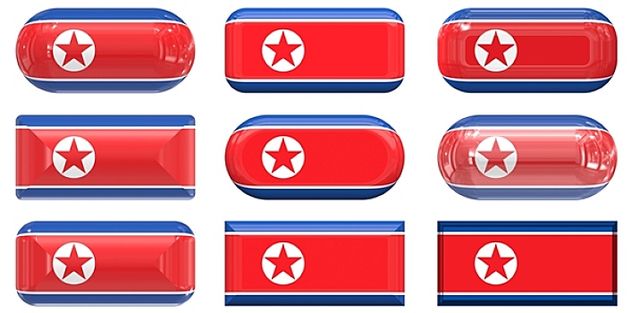 玻璃,扣,旗帜,朝鲜