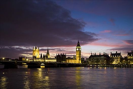 议会大厦,泰晤士河,威斯敏斯特桥,伦敦,英格兰
