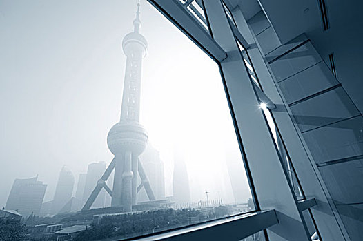 上海,十一月,风景,窗户,珍珠,塔,中国,一个,上面,魅力