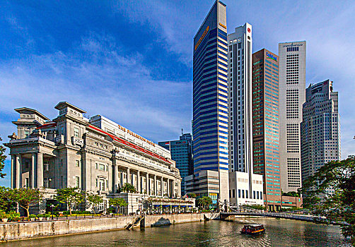 酒店,新加坡河,金融区,摩天大楼,中心,区域,中央商务区,桥,新加坡,亚洲