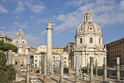 柱子,正面,玛丽亚,教堂,罗马,意大利,欧洲
