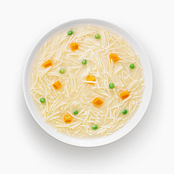 细面条,蔬菜汤