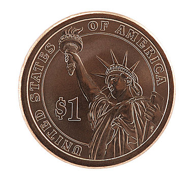 美洲,1美元硬币,裁剪,小路