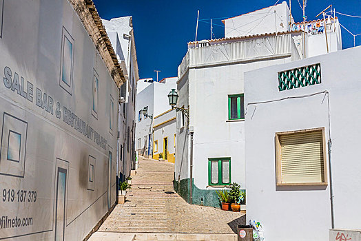 小巷,阿尔布斐拉,阿尔加维,葡萄牙,欧洲