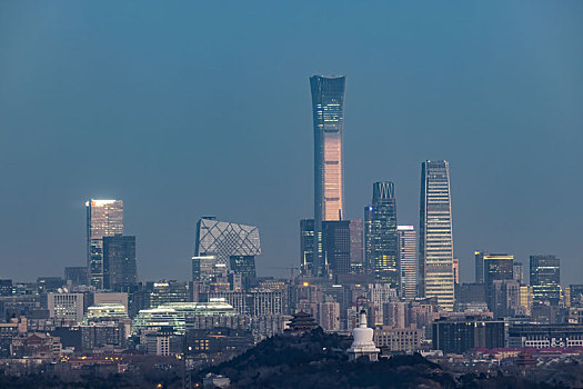 夕阳中的北京cbd