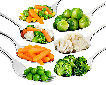 勺子,蔬菜,白色背景,奢华