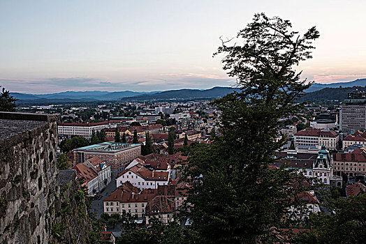 风景,上方,卢布尔雅那,斯洛文尼亚
