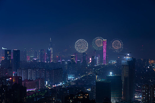 中国广东深圳特区庆祝建国70周年烟花汇演