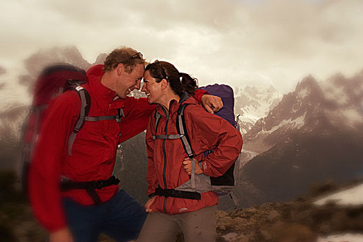 幸福伴侣,阿尔卑斯山,靠近,夏蒙尼,法国