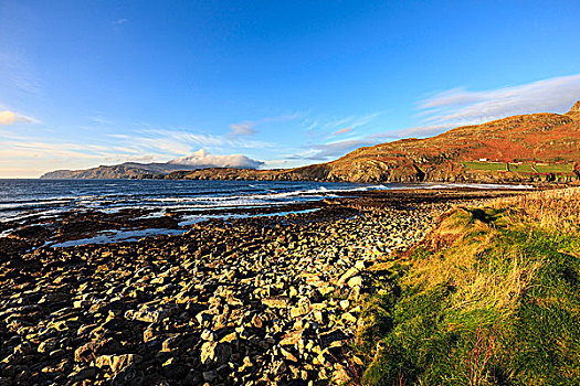 石头,海滩,海岸线,多纳格,爱尔兰