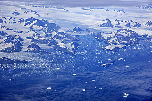格陵兰,东方,沿岸,风景,山景,冰河,冰原