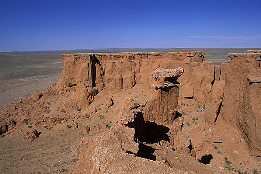 蒙古,靠近,戈壁沙漠,悬崖,恐龙,化石,场所,砂岩