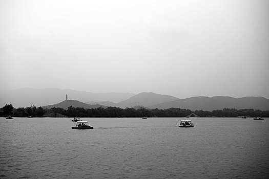 黑白摄影之颐和园昆明湖