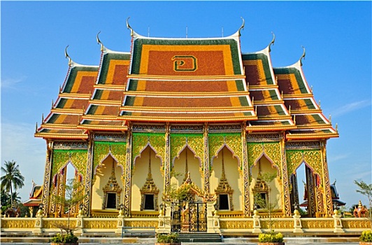 佛教寺庙,泰国,文字,房顶