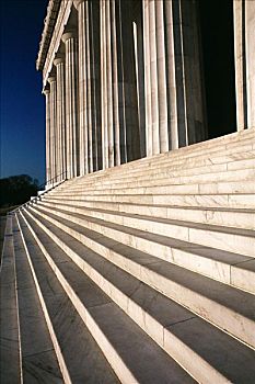特写,楼梯,柱子,建筑,林肯纪念馆,华盛顿特区,美国