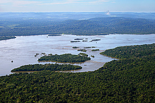 航拍,河,塔帕若斯河,亚马逊雨林,巴西,南美
