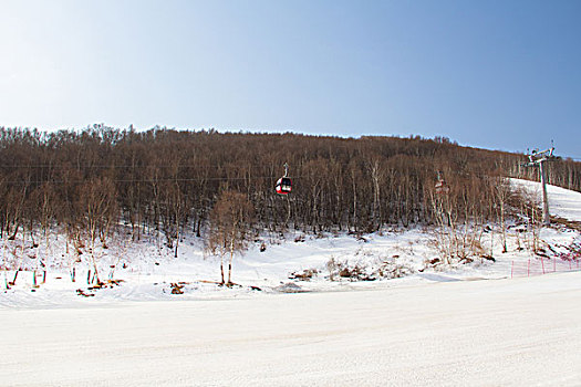 滑雪场缆车