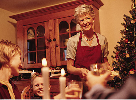 祖母,圣诞晚餐,家庭
