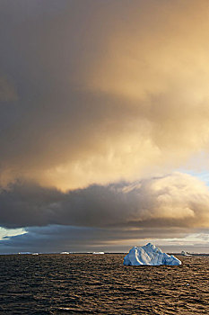 冰山,日出,威德尔海,南极