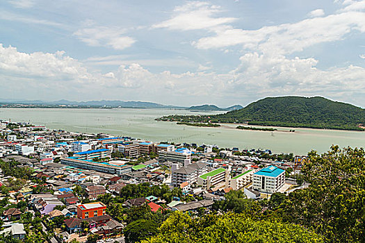 城市,蓝色海洋,蓝天