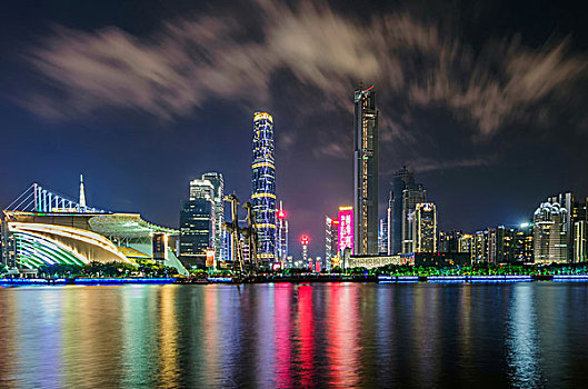 广州珠江新城夜景全景