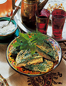 药草,煎蛋饼,伊朗,烹饪