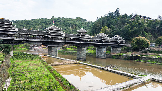 运河,风,雨,桥