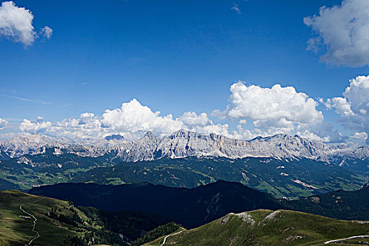 山景,蓝天,白云岩,奥地利