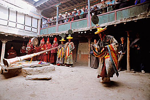 尼泊尔,佛教,喇嘛,表演,仪式,跳舞