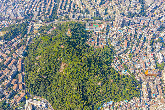 航拍广东珠海香洲区城区风光