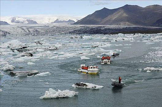 船,冰山,橡胶,小艇,两栖,交通工具,冰河,冰岛,欧洲