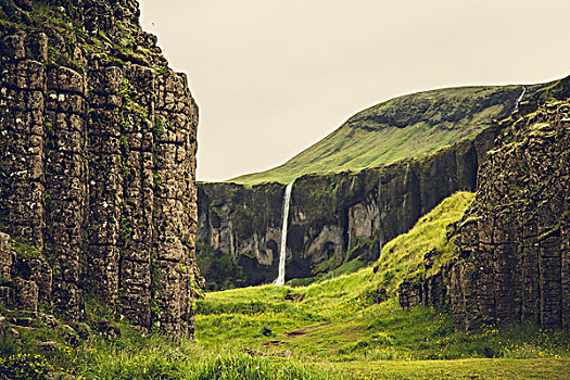 瀑布,东方,冰岛
